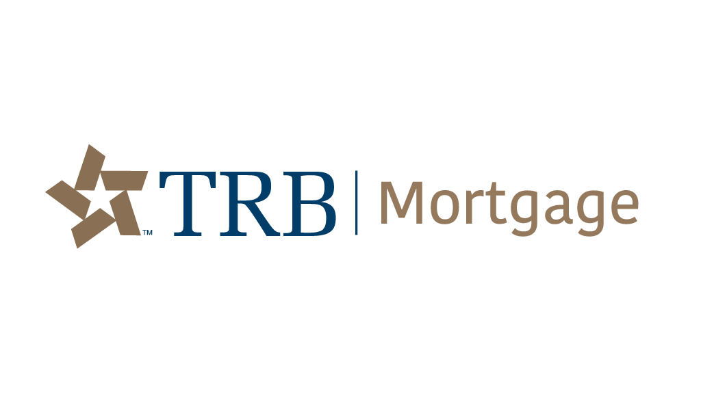 Logo for TRB Mortgage featuring a stylized tan pinwheel star on the left, followed by "TRB" in blue text, a vertical divider line, and "Mortgage" in tan text against a white background.